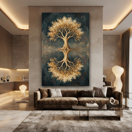 The Golden Tree Of Life – Soft Surreal Conceptual Canvas Art