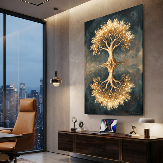 The Golden Tree Of Life – Soft Surreal Conceptual Canvas Art