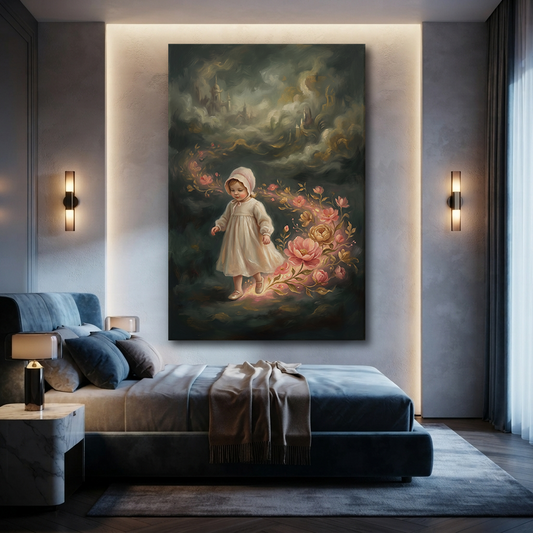 The Blooming Path Home – Soft Surreal Conceptual Canvas Art