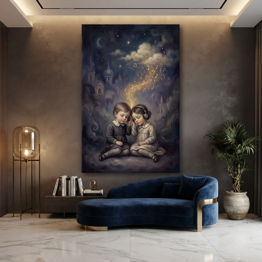 The Shared Song Dream – Soft Surreal Conceptual Canvas Art