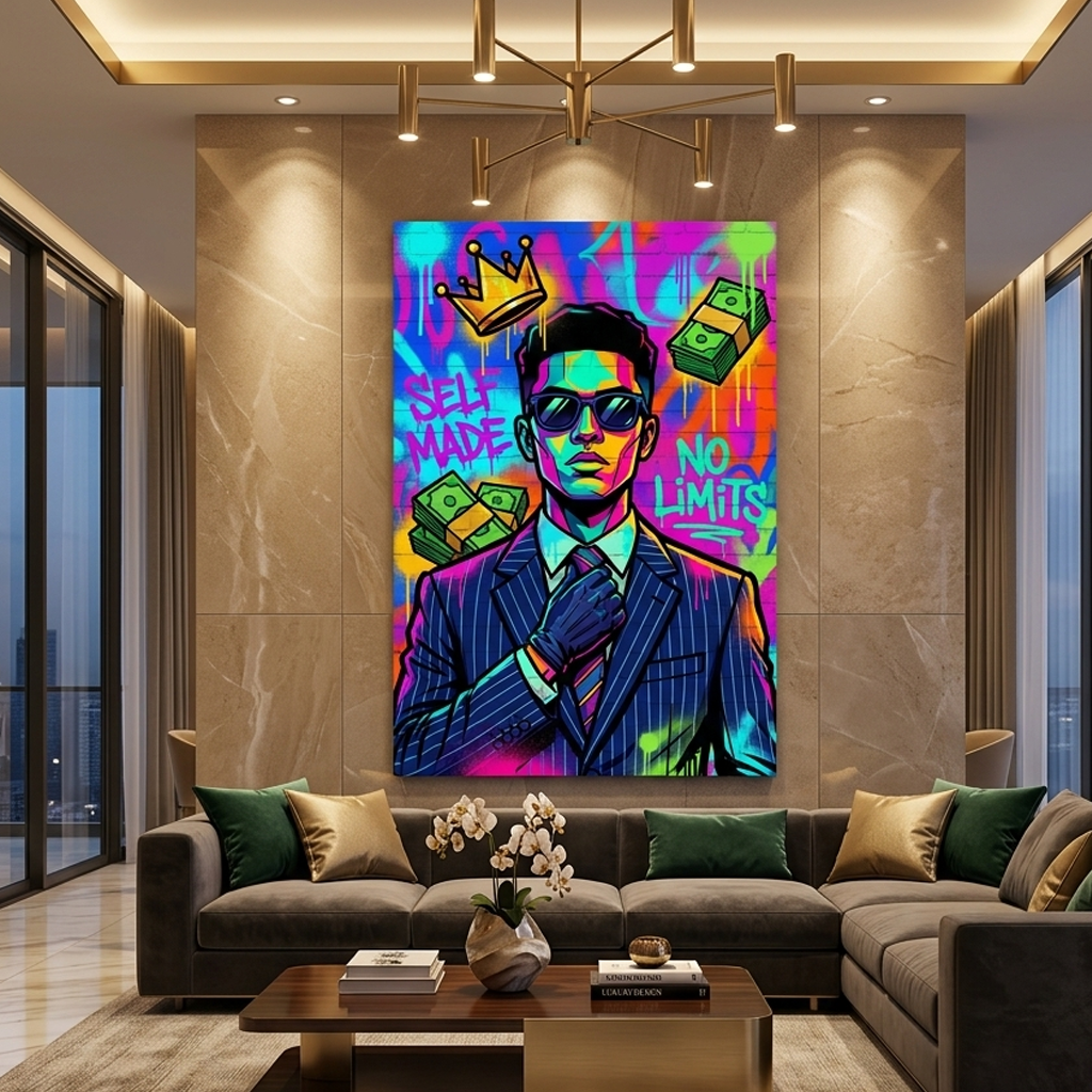 Crowned by the Come-Up – Graffiti Hustle Art Canvas Prints