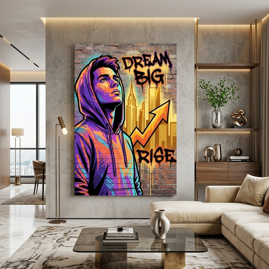 Skyline in His Eyes – Graffiti Hustle Art Canvas Prints