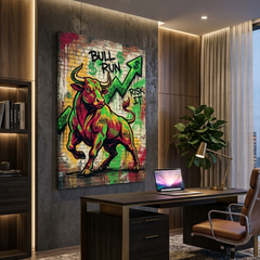 Charge of the Bull Market – Graffiti Hustle Art Canvas Prints