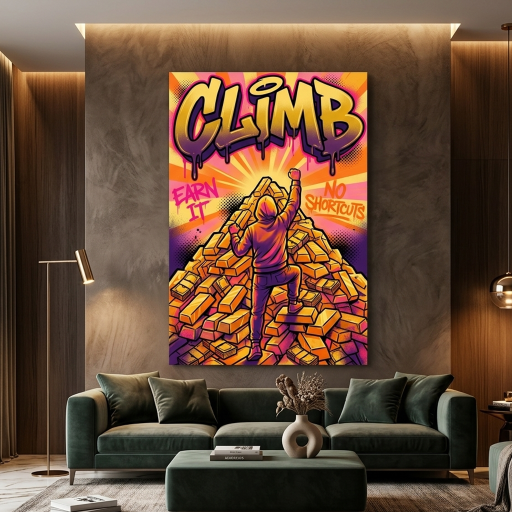 Summit Built of Gold – Graffiti Hustle Art Canvas Prints