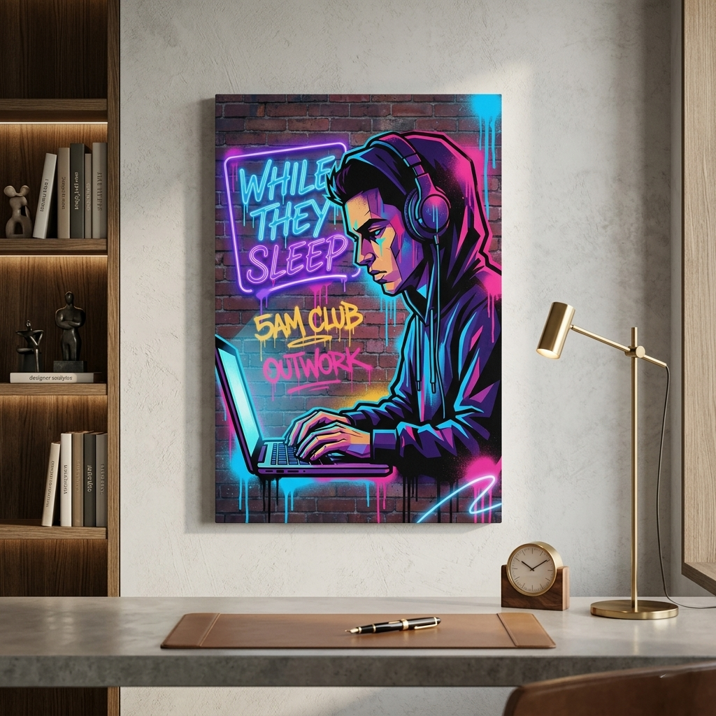 Awake While They Dream – Graffiti Hustle Art Canvas Prints