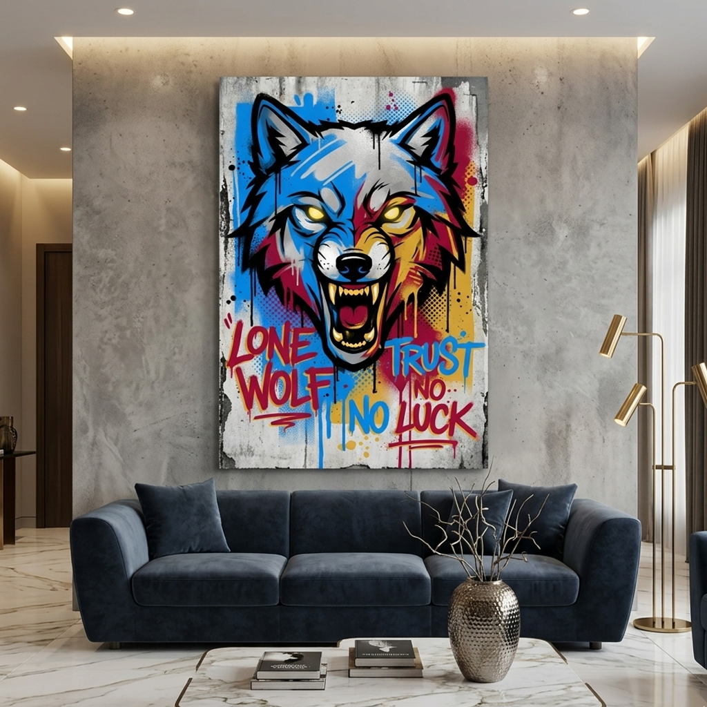 Teeth of the Lone Wolf – Graffiti Hustle Art Canvas Prints