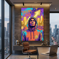 Gilded Skyline Dreamer – Graffiti Hustle Art Canvas Prints