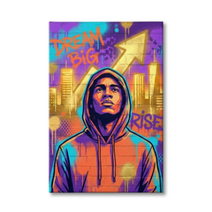Gilded Skyline Dreamer – Graffiti Hustle Art Canvas Prints