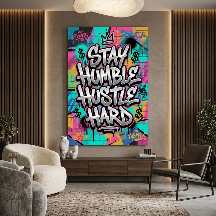 Quiet Grind, Loud Wins – Graffiti Hustle Art Canvas Prints