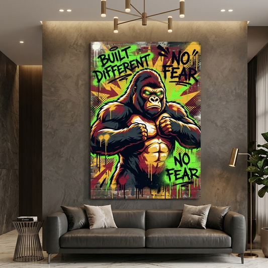 The Fearless Silverback – Graffiti Hustle Art Canvas Prints