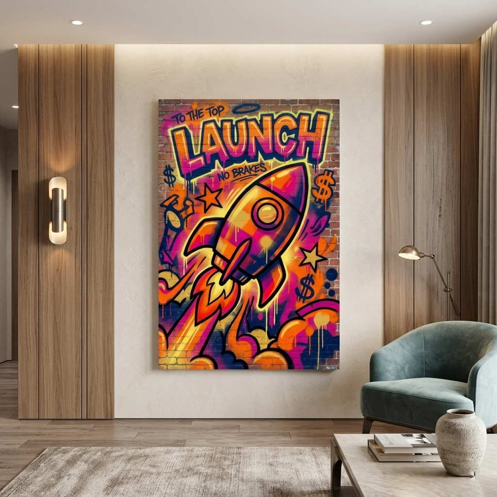 Liftoff With No Brakes – Graffiti Hustle Art Canvas Prints