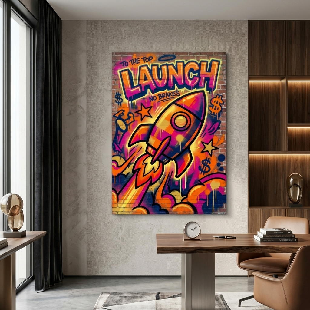 Liftoff With No Brakes – Graffiti Hustle Art Canvas Prints