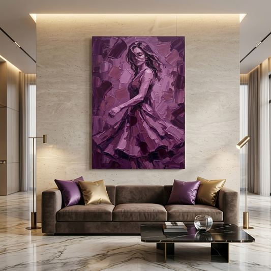 Purple Whirl Dancing Muse – Women Figurative Canvas Prints
