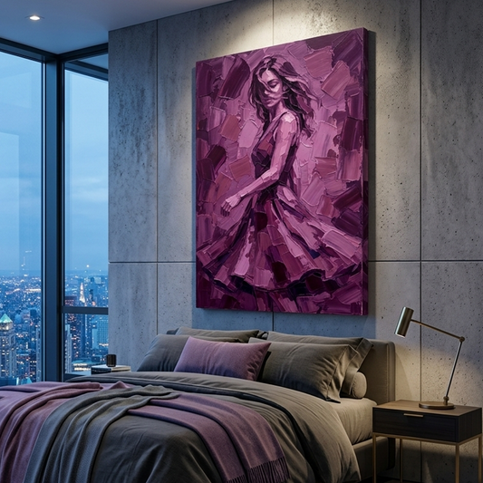 Purple Whirl Dancing Muse – Women Figurative Canvas Prints