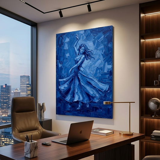 Sapphire Dancer In Motion – Women Figurative Canvas Prints