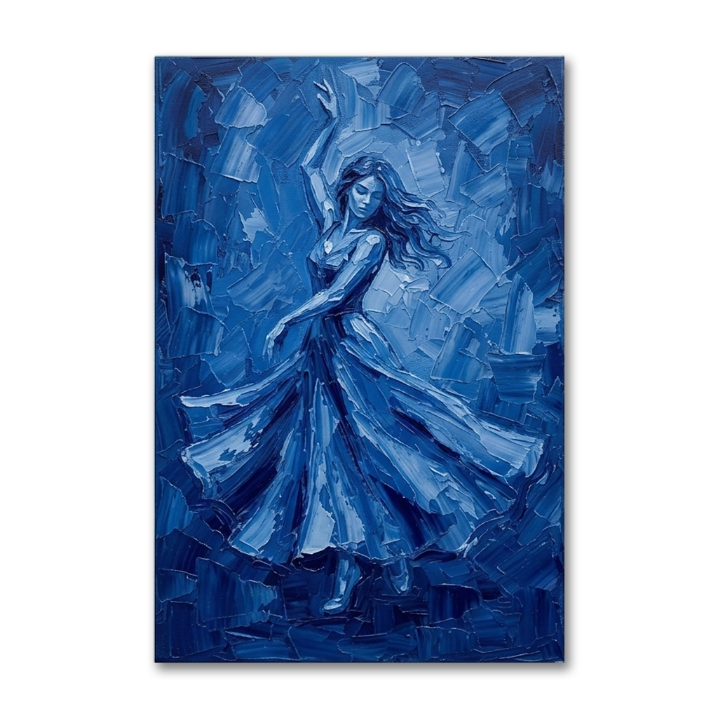 Sapphire Dancer In Motion – Women Figurative Canvas Prints, zoom in to see the canvas