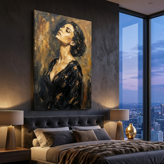 Golden Light Serene Portrait – Women Figurative Canvas Prints